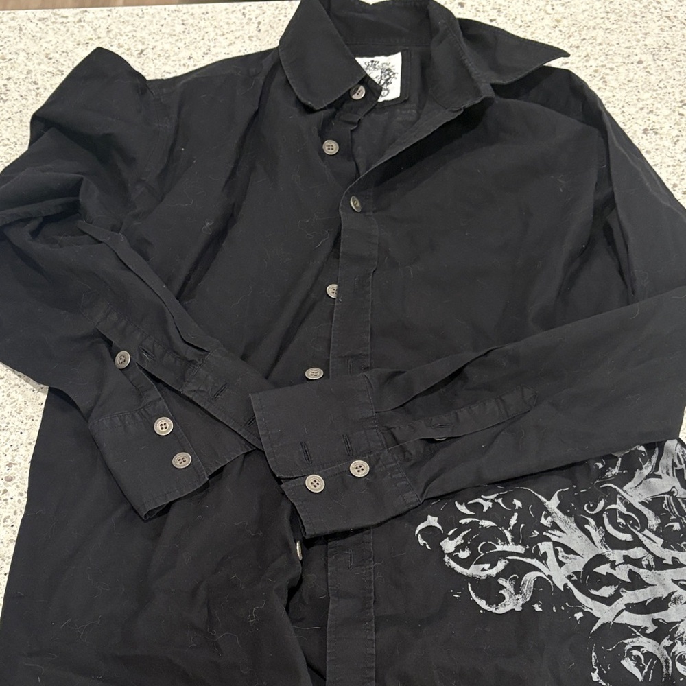 Level Ten Men's Black Button-Up Shirt